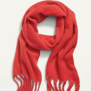 NWT Old Navy Red Soft Brushed Fringe Scarf